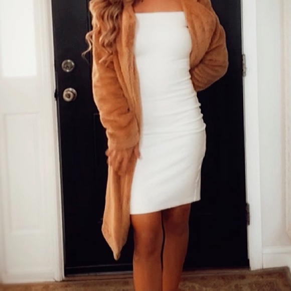 - Women's Fuzzy BROWN TEDDY COAT Open Front Long Coat SIZE MEDIUM - Picture 5 of 7